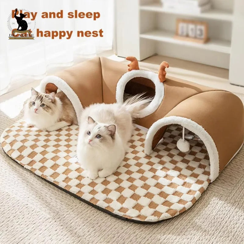 CozyPaws™ Soft & Warm Cat Tunnel Bed