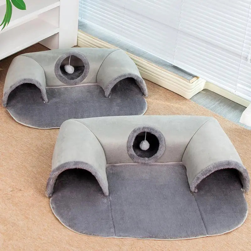 PurrPlay™ 3-in-1 Cat Tunnel & Bed